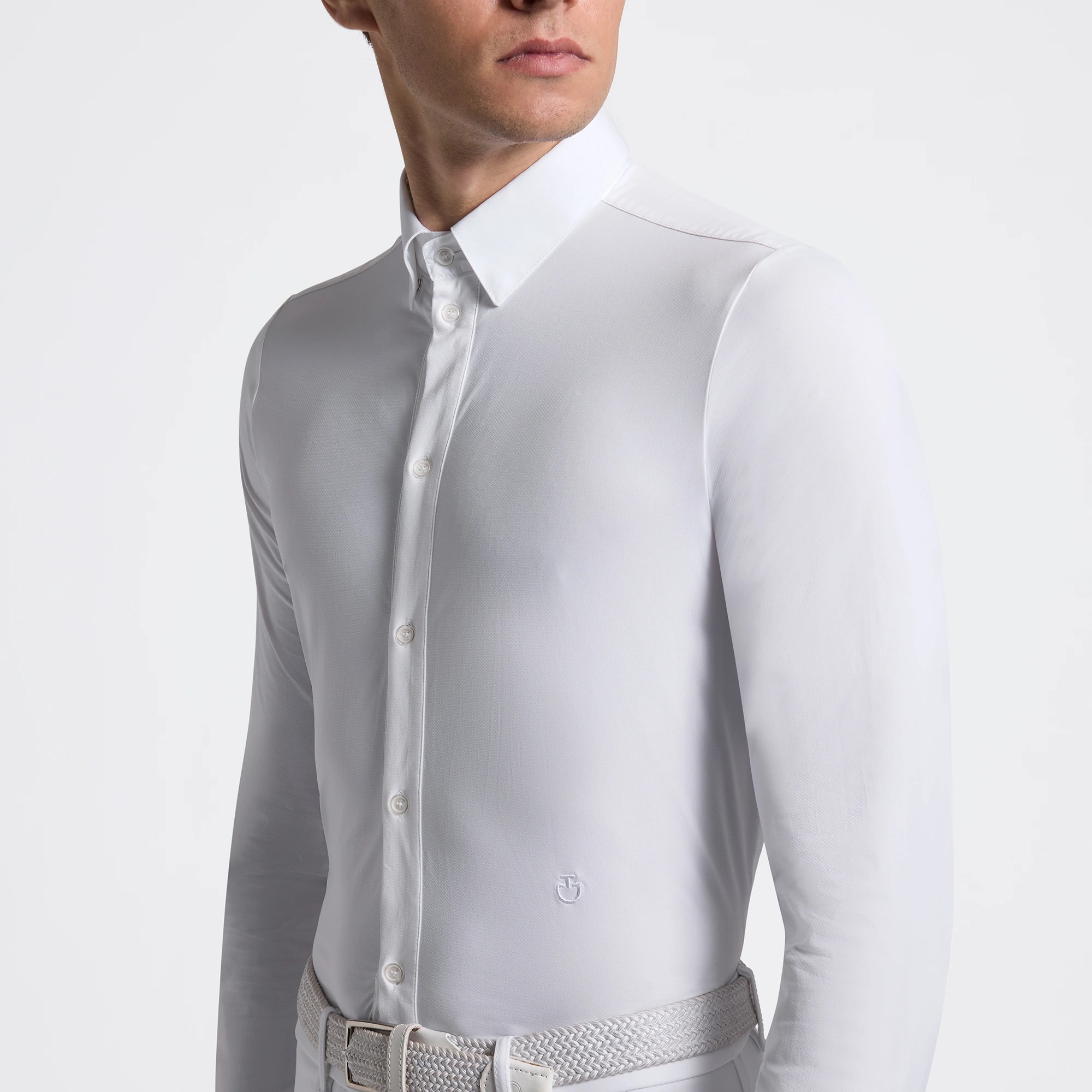 Cavalleria Toscana Guibert Mannen Wedstrijdshirt LS | Wit Cavalleria Toscana Guibert Mannen Wedstrijdshirt LS | Wit