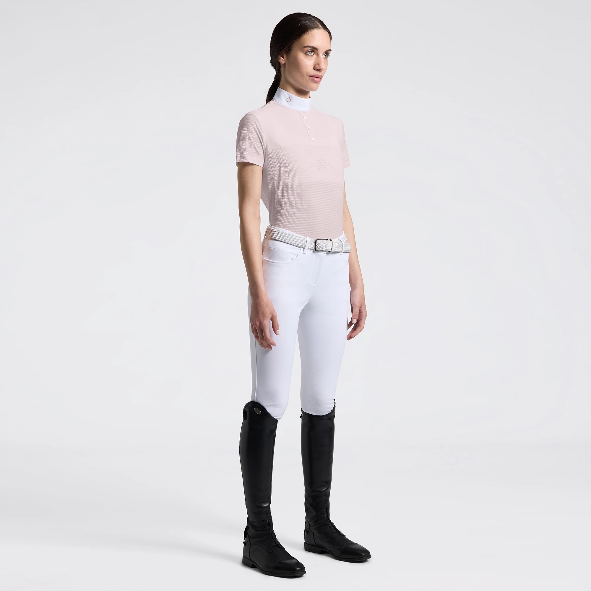 Cavalleria Toscana Jersey Stripe Women's Competition Shirt SS | Violet Ice Cavalleria Toscana Jersey Stripe Women's Competition Shirt SS | Violet Ice