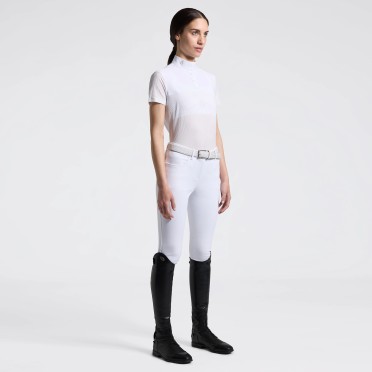 Cavalleria Toscana Jersey Stripe Women's Competition Shirt SS | White Cavalleria Toscana Jersey Stripe Women's Competition Shirt SS | White