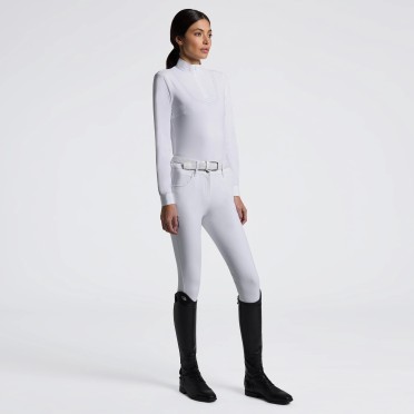 Cavalleria Toscana Perforated Tech Knit Women's Competition Shirt LS | White Cavalleria Toscana Perforated Tech Knit Women's Competition Shirt LS | White