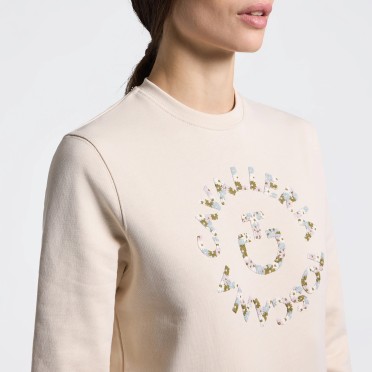 Cavalleria Toscana Floral Embroidery Women's Cotton Crew Neck Sweater | Brich Cavalleria Toscana Floral Embroidery Women's Cotton Crew Neck Sweater | Brich