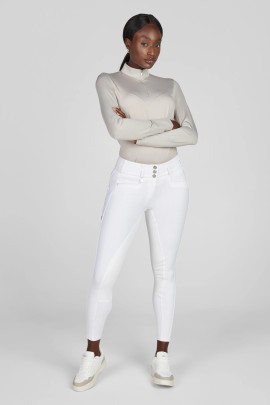 Pikeur The Core Lasercut Dames Trainingsshirt LS | Pearl Grey