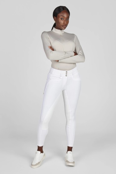 Pikeur The Core Lasercut Dames Trainingsshirt LS | Pearl Grey Pikeur The Core Lasercut Dames Trainingsshirt LS | Pearl Grey