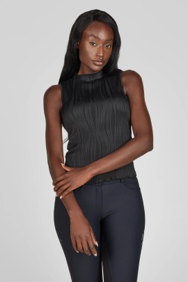 Pikeur Selection Crinkled Dames Top | Zwart