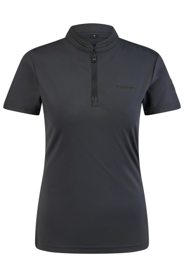 Pikeur Selection Function Zip Dames Shirt SS | Zwart Pikeur Selection Function Zip Dames Shirt SS | Zwart