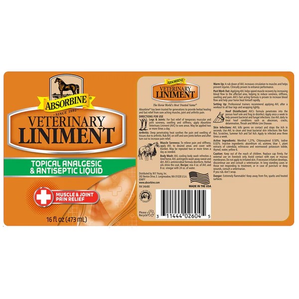 Absorbine® Veterinary Liniment 473 ml | Spier- & Gewrichtsverzorging | Bestel hier! Absorbine® Veterinary Liniment 473 ml | Spier- & Gewrichtsverzorging | Bestel hier!