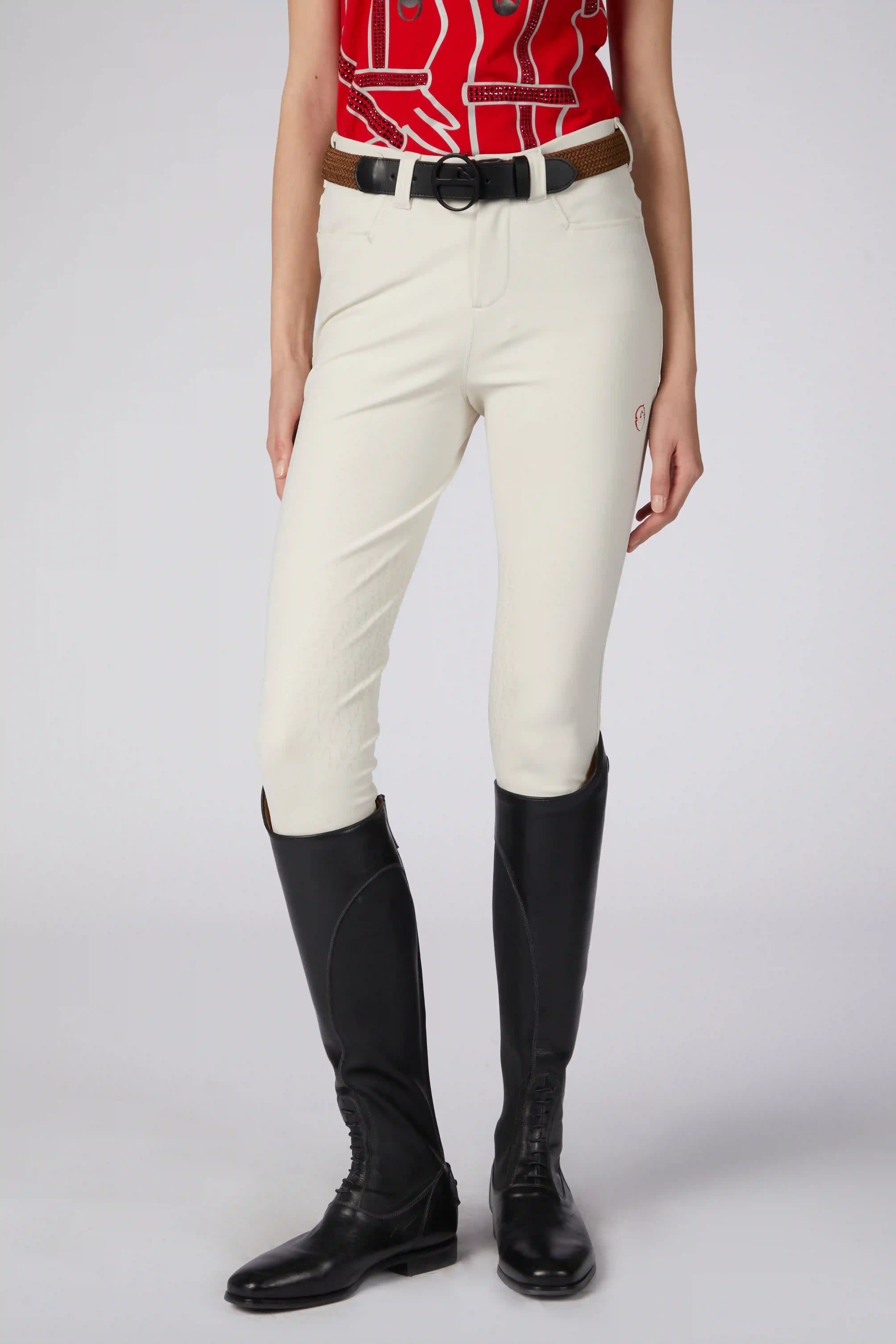 Vestrum Syracuse Dames Rijbroek Knie Grip | Ivory