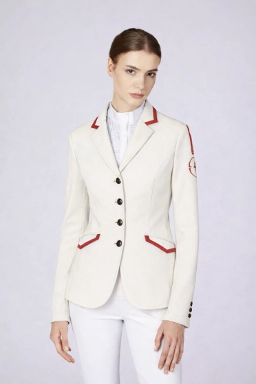 Vestrum Alessandria Dames Wedstrijdjasje | Ivory - Rood