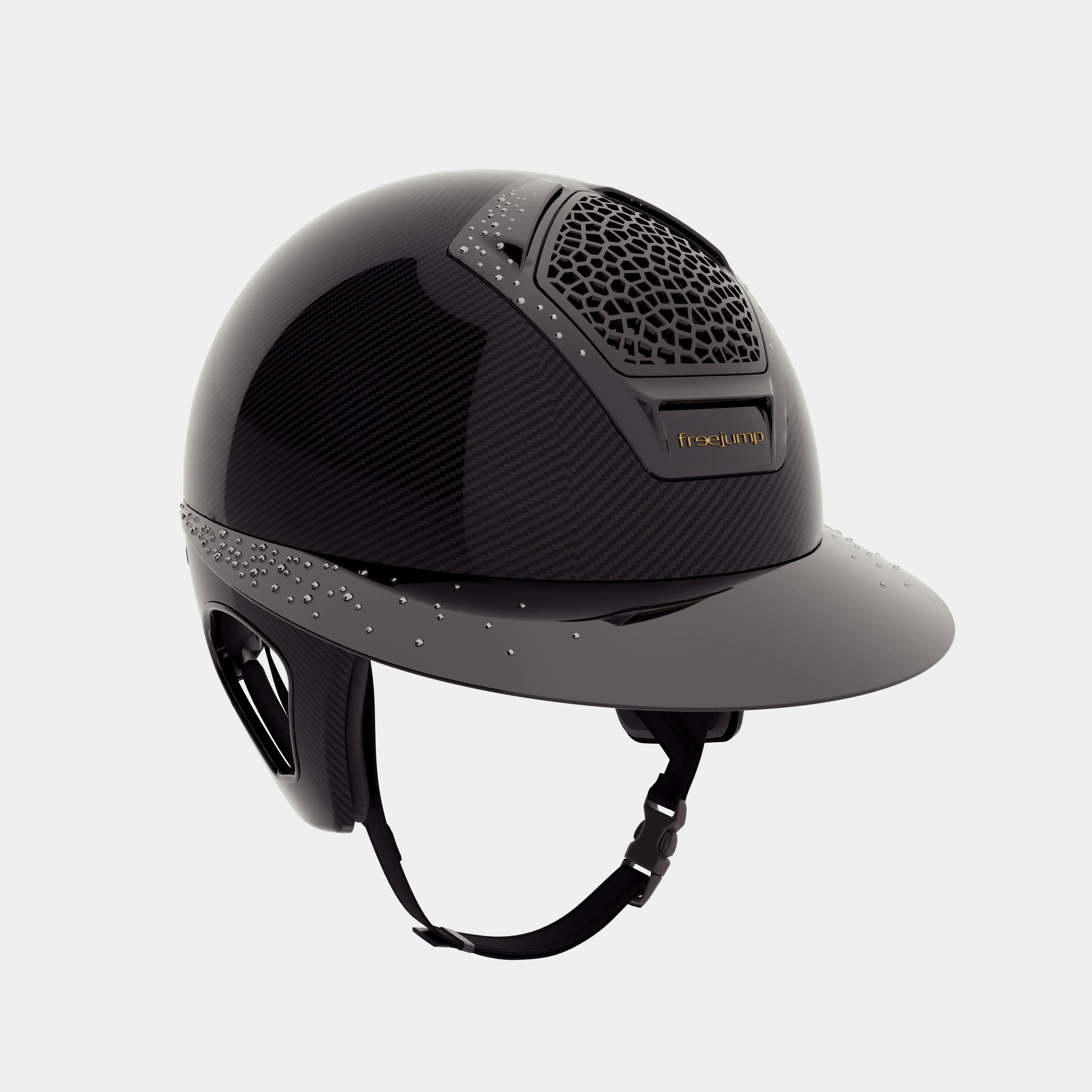 Freejump Voronoï Temple Protection Carbon Glossy | Crystals Silver Freejump Voronoï Temple Protection Carbon Glossy | Crystals Silver