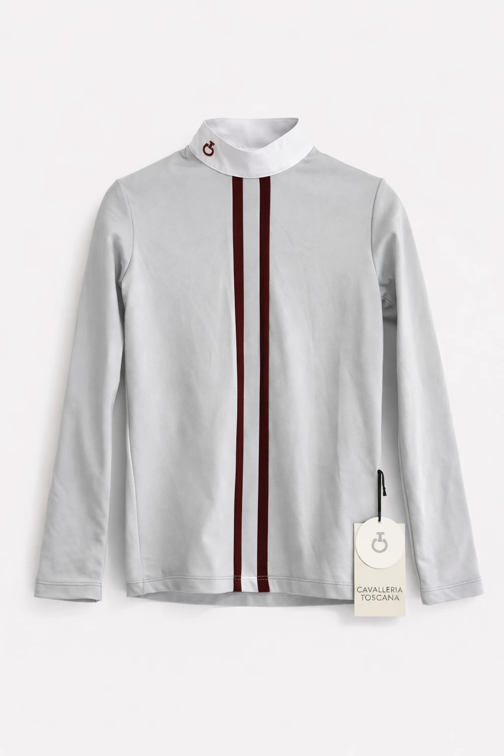 Cavalleri Toscana Young Rider Two Line Competition Polo - Grey / Red