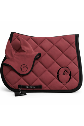 Vestrum Los Angeles Saddle Pad & Alassio Earnet | Dark Mauve - Black