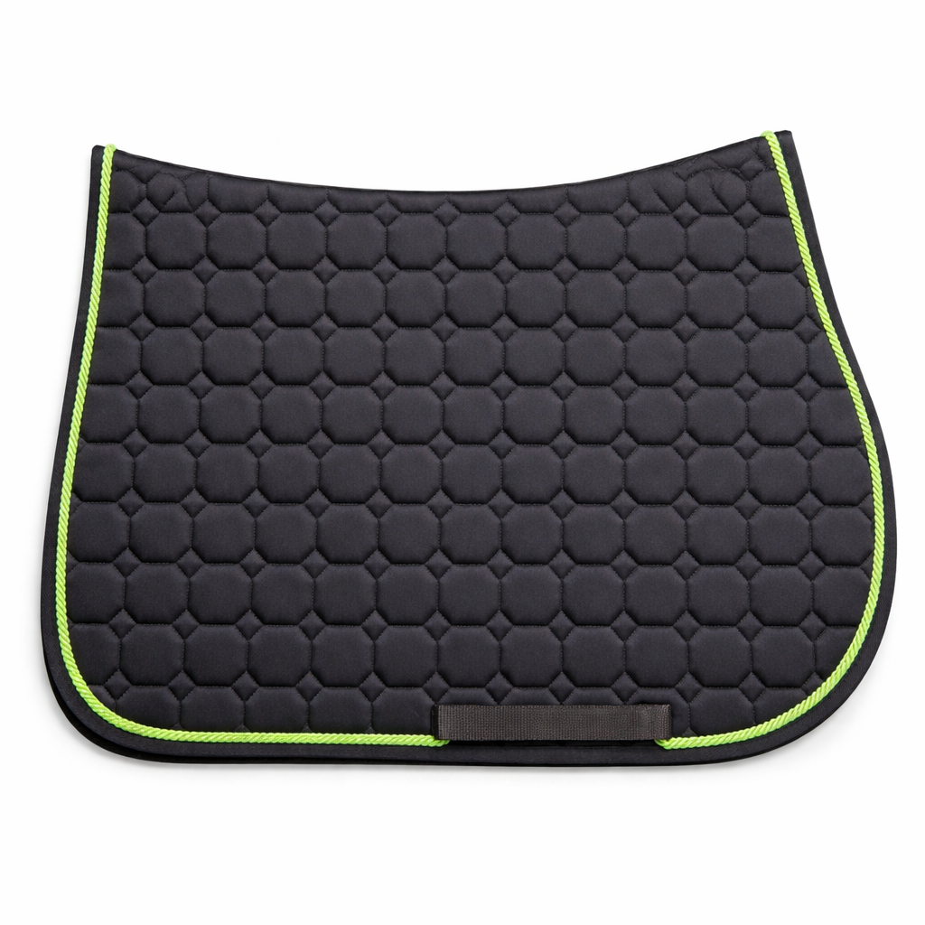 Equiline Octagon Zadeldekje Springen | Navy - Groen Equiline Octagon Zadeldekje Springen | Navy - Groen