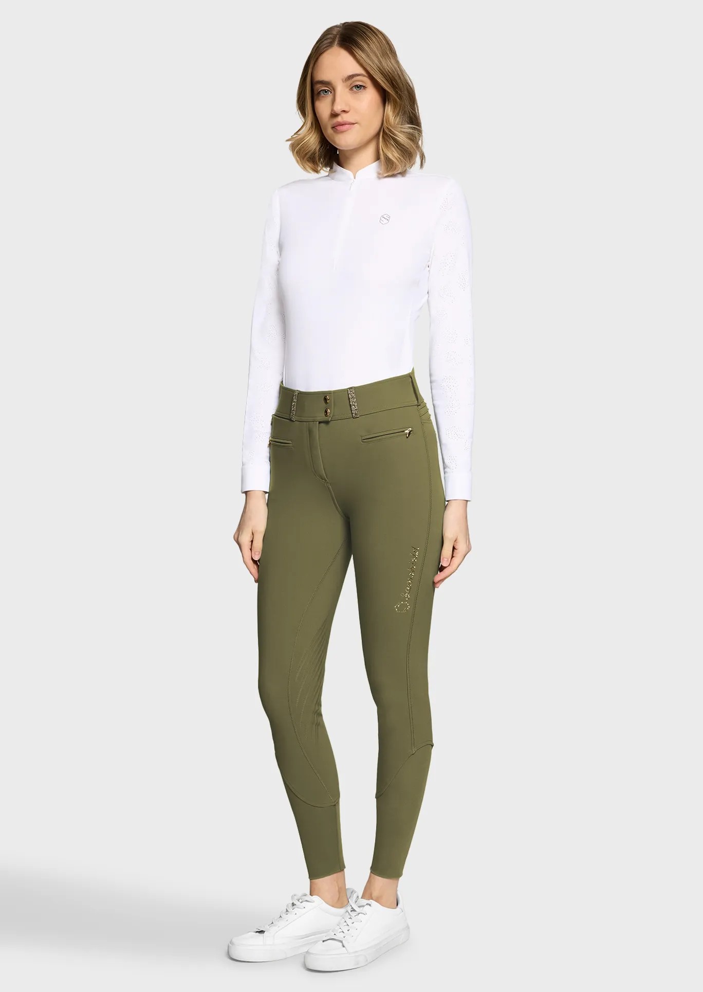 Samshield Claranova Dames Rijbroek Full Grip | Kaki Samshield Claranova Dames Rijbroek Full Grip | Kaki