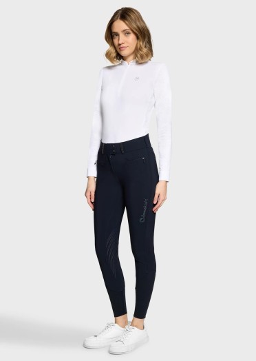 Samshield Claranova Dames Rijbroek Knie Grip | Navy Samshield Claranova Dames Rijbroek Knie Grip | Navy