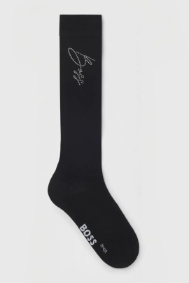 BOSS Equestrian Sally Dames Sokken Crystal | Zwart