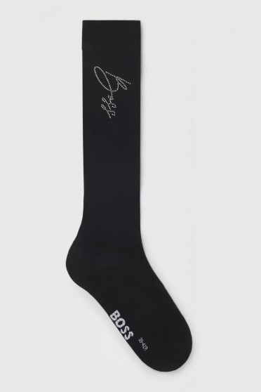 BOSS Equestrian Sally Dames Sokken Crystal | Zwart