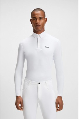 BOSS Equestrian Nick Mannen Wedstrijdshirt | Wit
