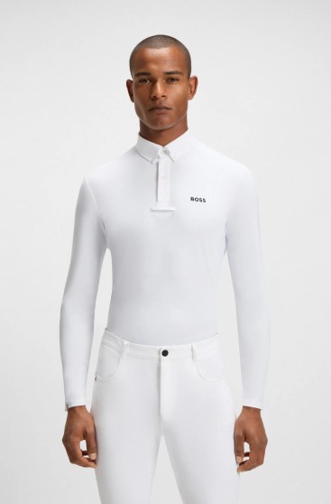 BOSS Equestrian Nick Mannen Wedstrijdshirt | Wit