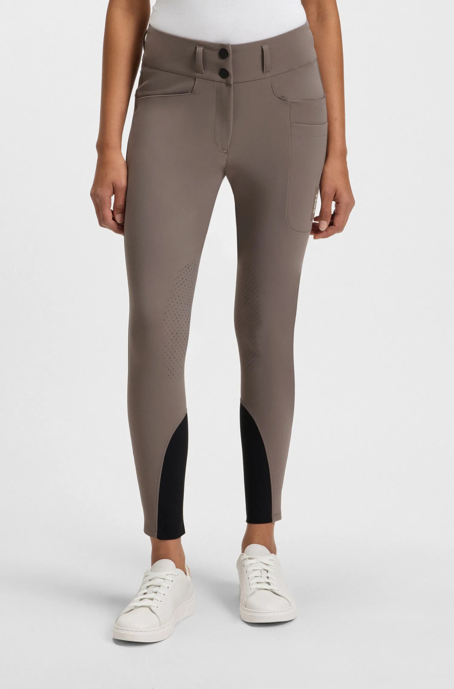 BOSS Equestrian Hannah Dames Rijbroek Knie Grip High Waist | Dark Pumice BOSS Equestrian Hannah Dames Rijbroek Knie Grip High Waist | Dark Pumice