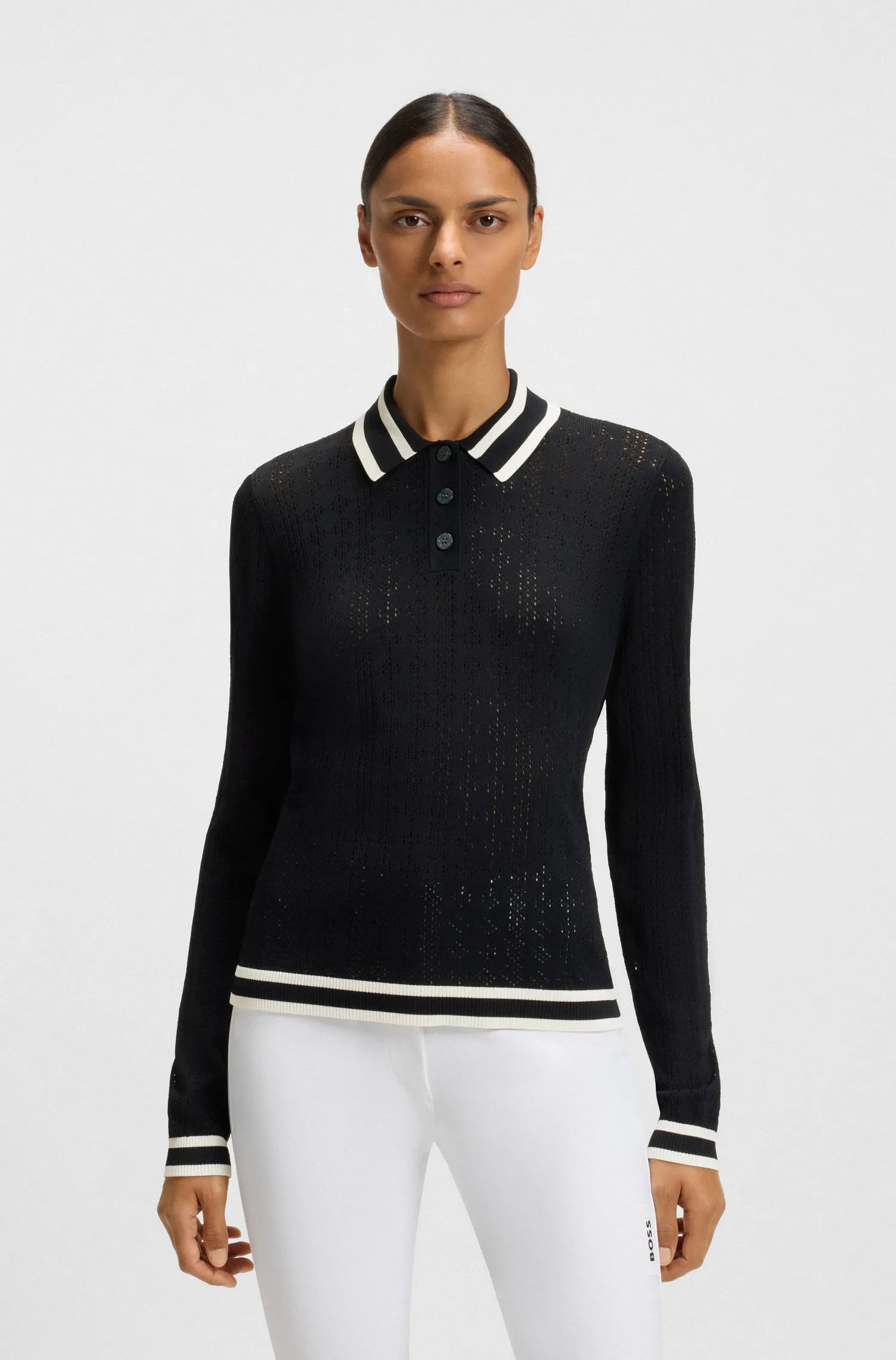 BOSS Equestrian Pam Dames Knitwear Polo Ajor | Sky Captain