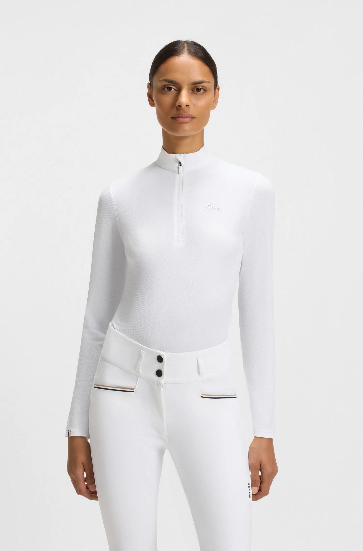 BOSS Equestrian Minou Women's Competition Shirt Texture LS | White