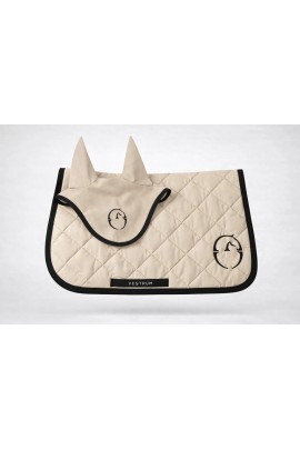 Vestrum Set Los Angeles Zadeldekje & Oornetje Springen | Beige - Zwart
