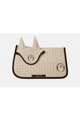 Vestrum Set Las Vegas Zadeldekje & Oornetje Springen - Beige - Bruin