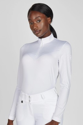 Pikeur The Core Lasercut Dames Trainingsshirt LS | Wit