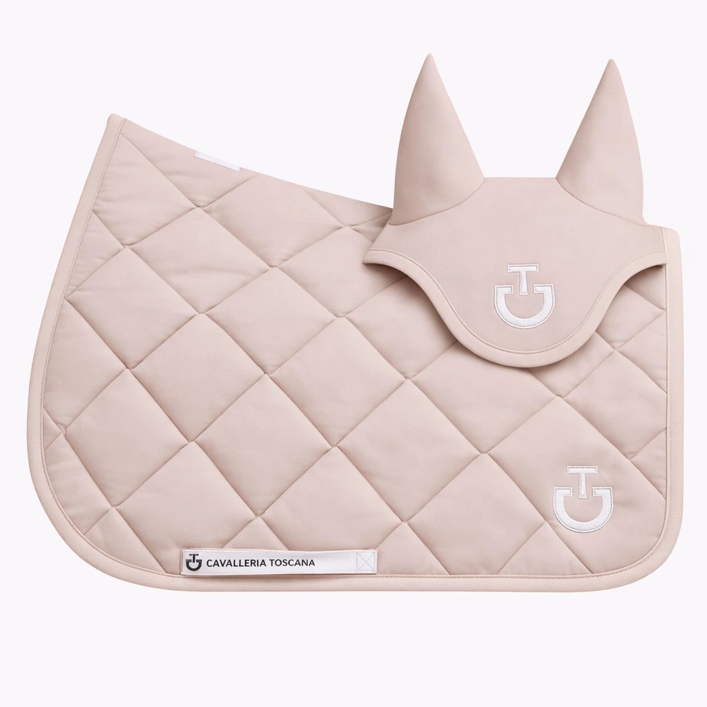 Cavalleria Toscana Set Diamond Quilted Jersey Saddle Pad & Earnet Jumping | Brich Cavalleria Toscana Set Diamond Quilted Jersey Saddle Pad & Earnet Jumping | Brich