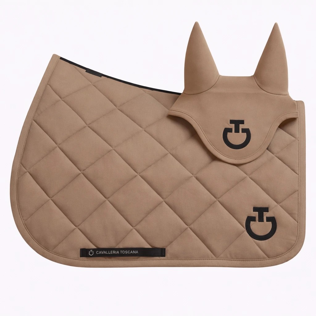 Cavalleria Toscana Set Saddle Pad & Earnet Jumping | Walnut Cavalleria Toscana Set Saddle Pad & Earnet Jumping | Walnut
