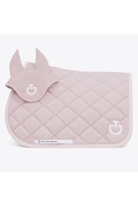 Cavalleria Toscana Set Diamond Quilted Jersey Zadeldekje & Oornetje Springen | Violet Ice