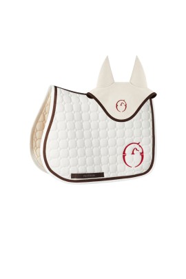 Vestrum Set Las Vegas Zadeldekje & Oornetje Springen | Ivory - Rood