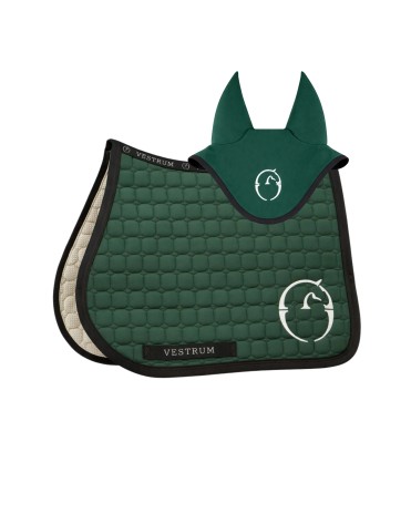 Vestrum Set Las Vegas Zadeldekje & Oornetje Springen | Forest Green Vestrum Set Las Vegas Zadeldekje & Oornetje Springen | Forest Green