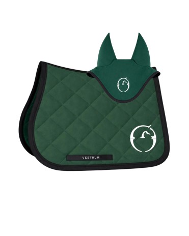 Vestrum Set Los Angeles Zadeldekje & Oornetje Springen | Forest Green Vestrum Set Los Angeles Zadeldekje & Oornetje Springen | Forest Green