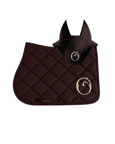 Vestrum Set Toyama TK Zadeldekje & Oornetje Springen | Chocolate - Beige Vestrum Set Toyama TK Zadeldekje & Oornetje Springen | Chocolate - Beige