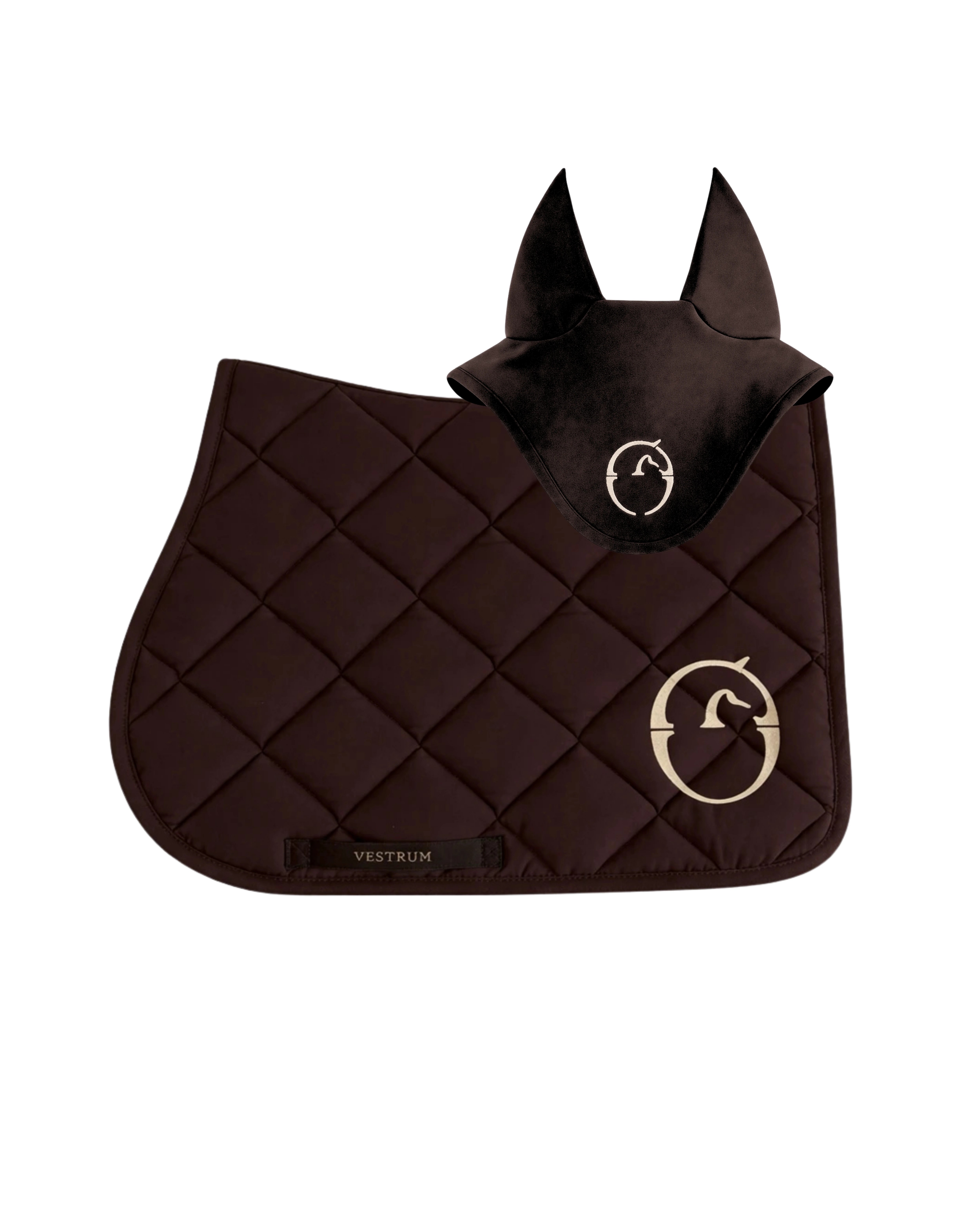 Vestrum Set Toyama TK Saddle Pad & Earnet Jumping | Chocolate - Beige Vestrum Set Toyama TK Saddle Pad & Earnet Jumping | Chocolate - Beige