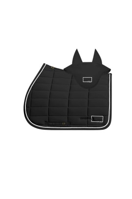 RG Italy Set Jersey Trim Saddle Pad & Earnet Jumping | Black