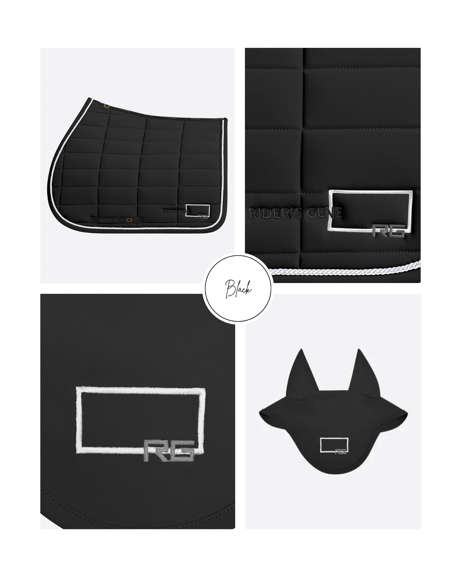 RG Italy Set Saddlepad & Earnet Black Jumping | Shop Now RG Italy Set Saddlepad & Earnet Black Jumping | Shop Now