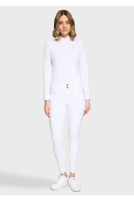 Samshield Clara Premium Women's Riding Breeches Knee Grip | White
