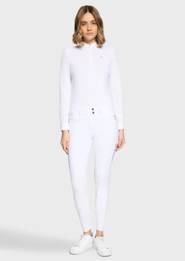 Samshield Clara Premium Women's Riding Breeches Knee Grip | White Samshield Clara Premium Women's Riding Breeches Knee Grip | White