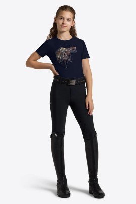 RG Italy Saddle Print Cotton Meisjes T-Shirt | Navy