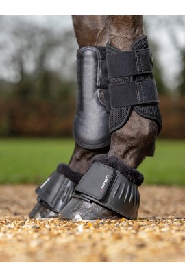 LeMieux Rubber Bell Boots Fleece | Black