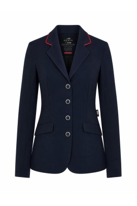 Equiline Dames Wedstrijdjasje Rode Bies | Navy