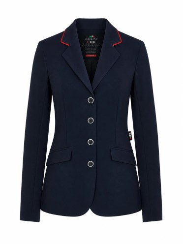 Equiline Dames Wedstrijdjasje Rode Bies | Navy Equiline Dames Wedstrijdjasje Rode Bies | Navy