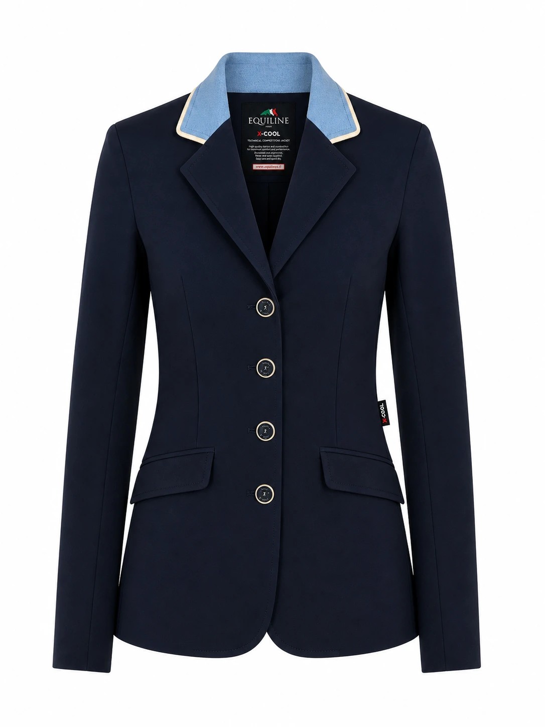 Equiline Women's Competition Jacket Blue Collar | Navy Equiline Women's Competition Jacket Blue Collar | Navy