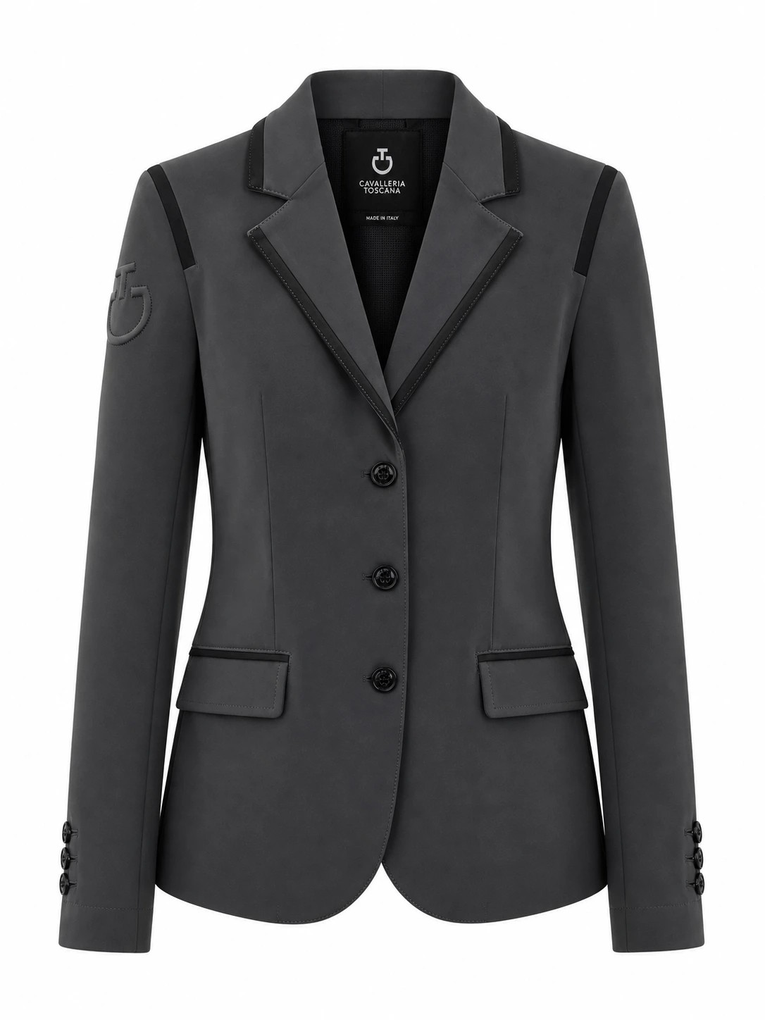 Cavalleria Toscana Dames Wedstrijdjasje Micro Print Lining - Donkergrijs Cavalleria Toscana Dames Wedstrijdjasje Micro Print Lining - Donkergrijs