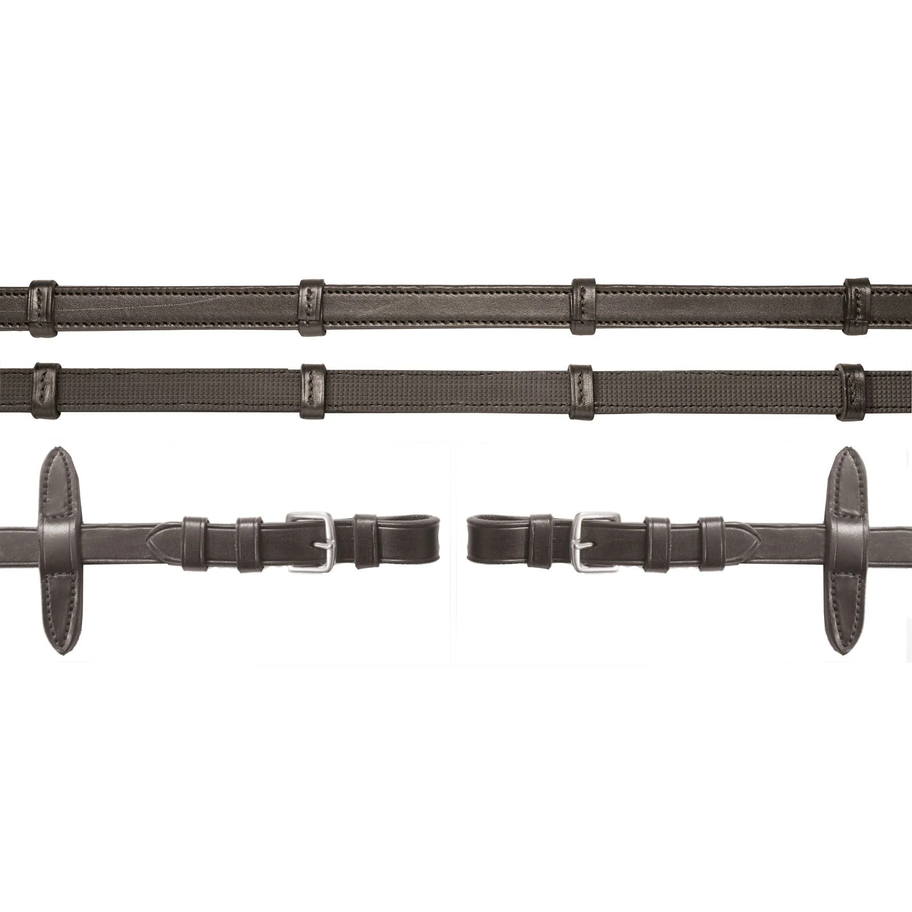 Schockemöhle Sports Teugels Leer Rubber Grip | Bruin Schockemöhle Sports Teugels Leer Rubber Grip | Bruin