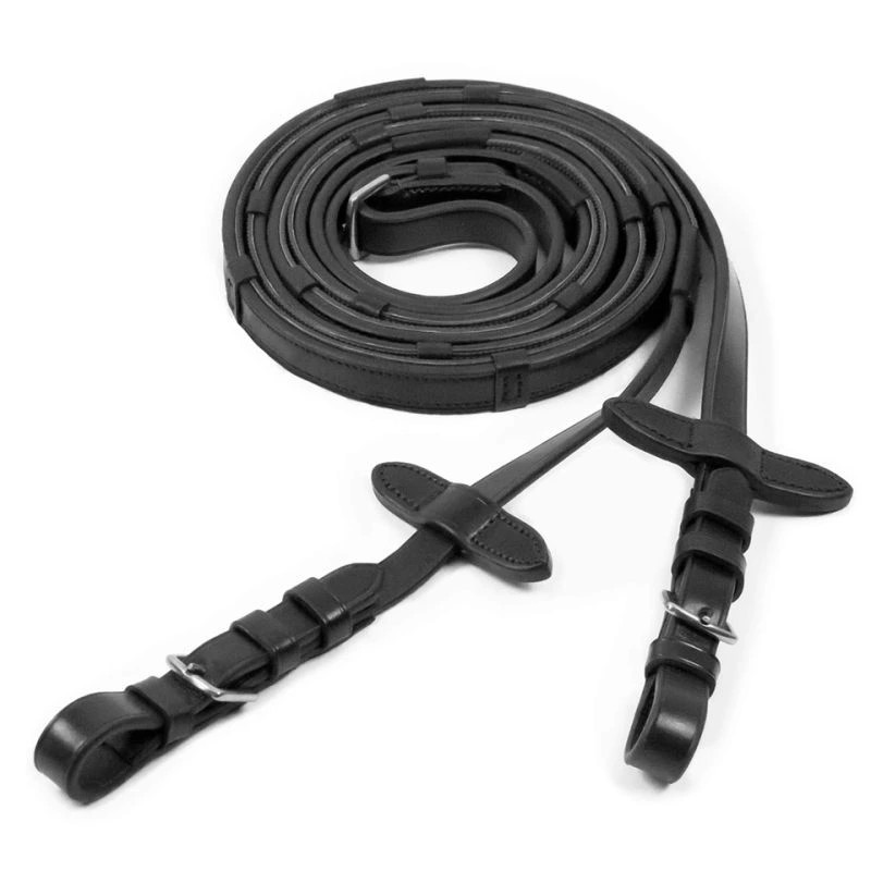 Schockemöhle Sports Rubber Grip Leather Reins Black | Shop now