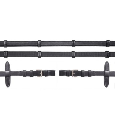Schockemöhle Sports Reins Leather Rubberised | Black