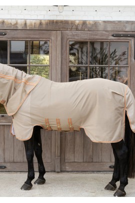 Kentucky Horsewear Mesh Comfort Vliegendeken | Beige - Oranje Kentucky Horsewear Mesh Comfort Vliegendeken | Beige - Oranje